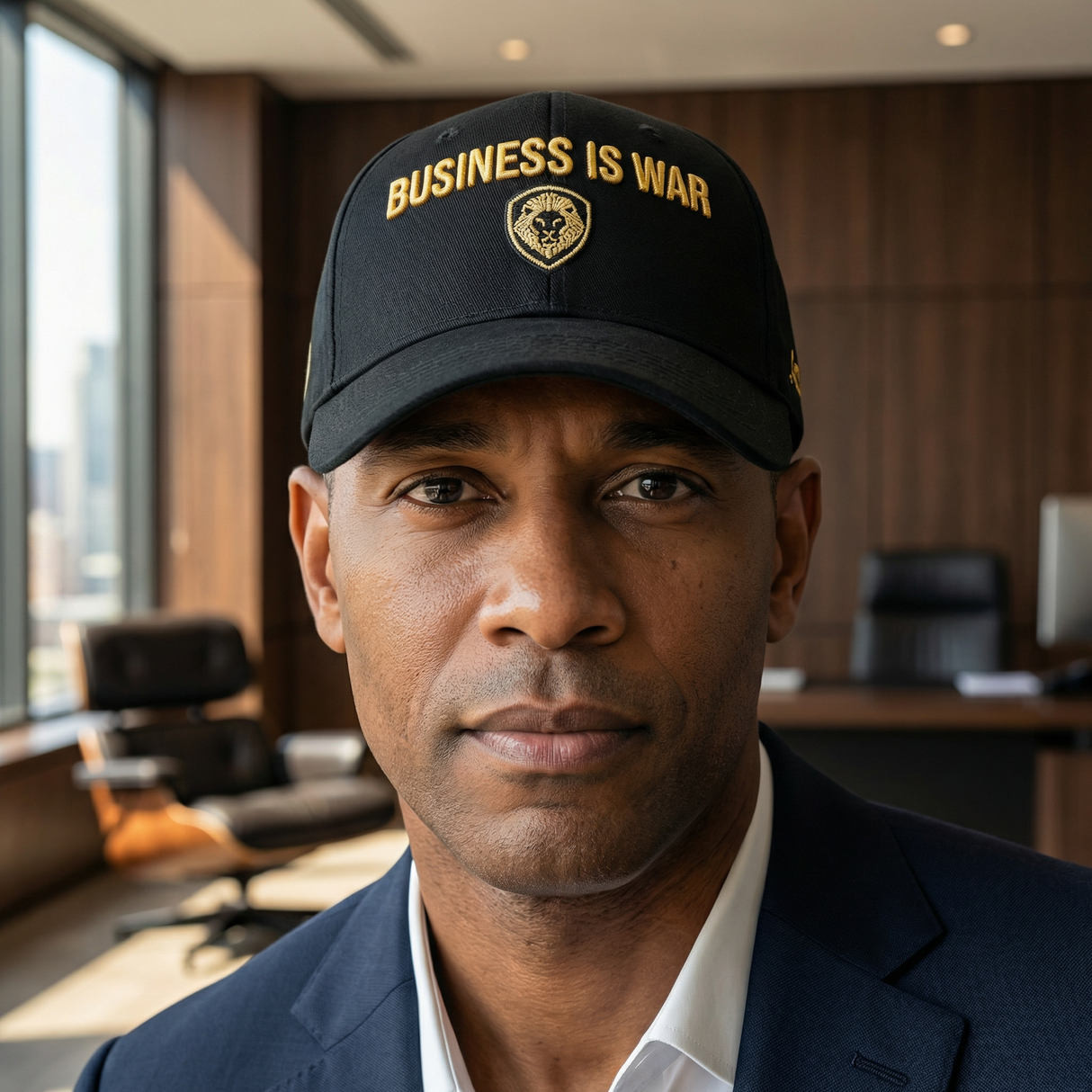 Business is War Gold and Black Snapback Hat