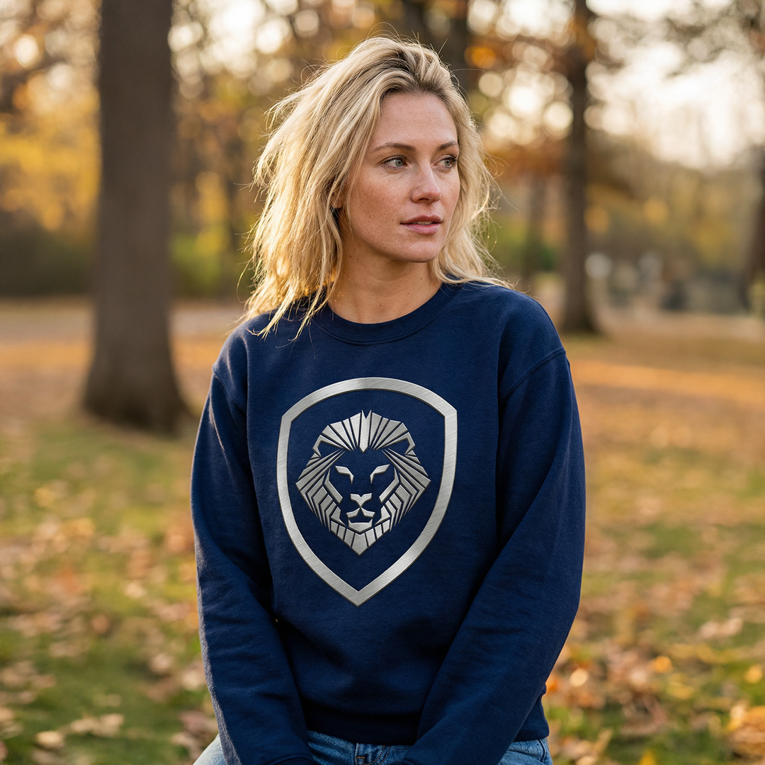 Valuetainment Blue Raised Print Performance Crewneck Sweatshirt