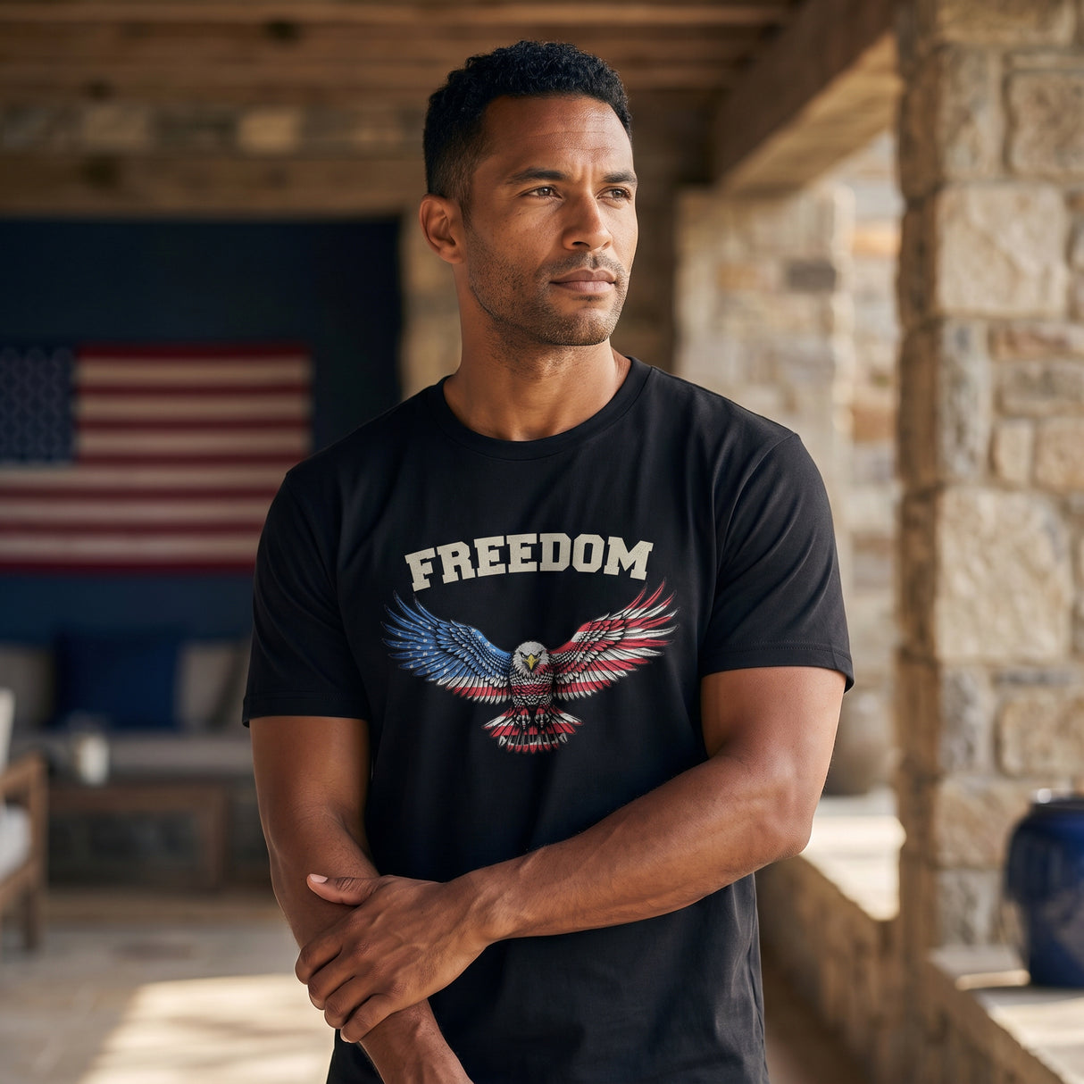 FLB American Freedom Black Short Sleeve T-Shirt