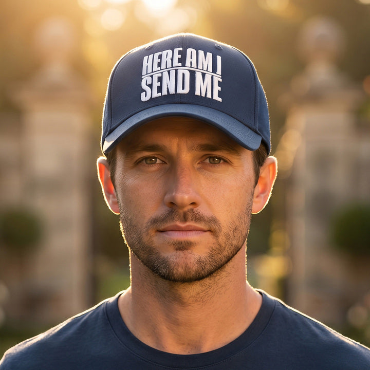 Here Am I Send Me Isaiah 6:8 Navy Snapback Hat