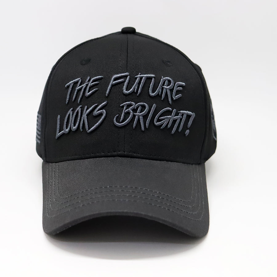 Future Looks Bright Black and Gray Raised Print Snapback Hat