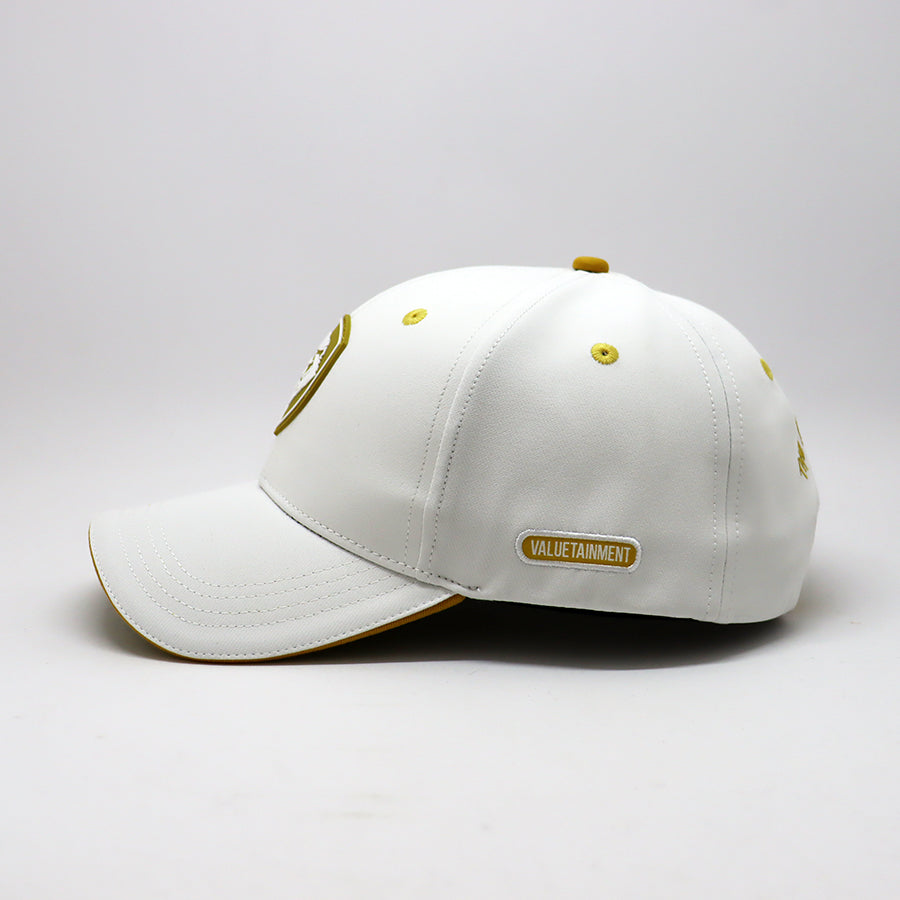 Future Looks Bright Lion Shield White and Gold Snapback Hat