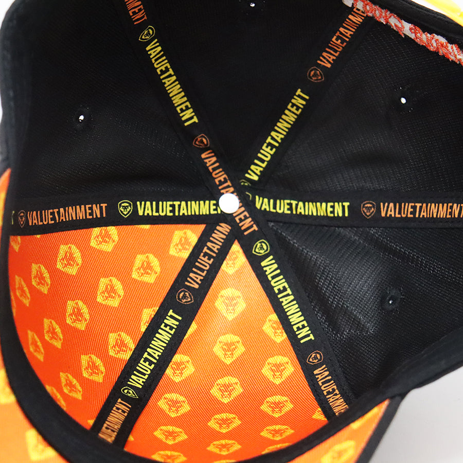 Future Looks Bright Lion Shield Black Yellow Gradient Snapback Hat