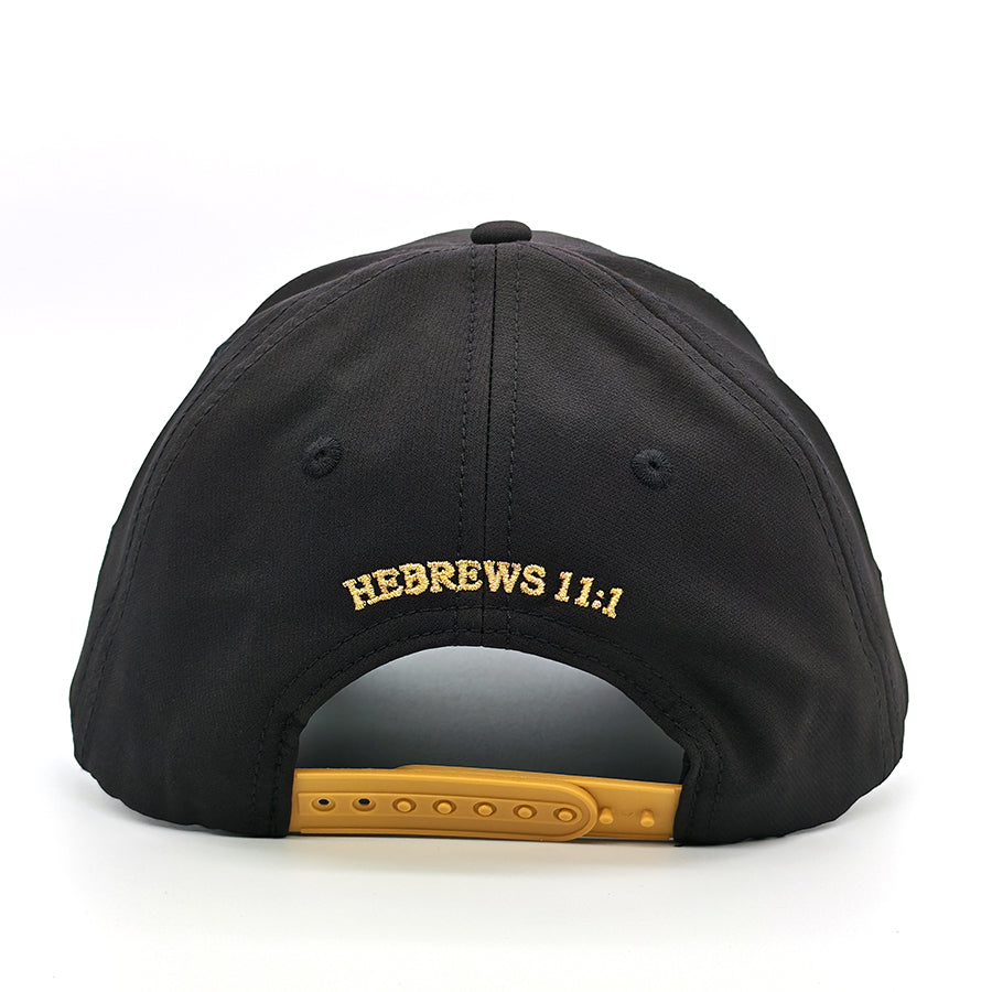 Faith Over Fear Hebrews 11:1 Black and Gold Snapback