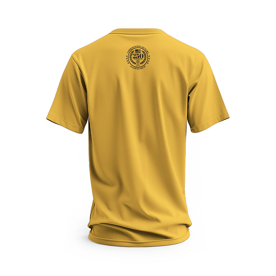 One Nation Under God Gold and White 250 Short Sleeve T-Shirt
