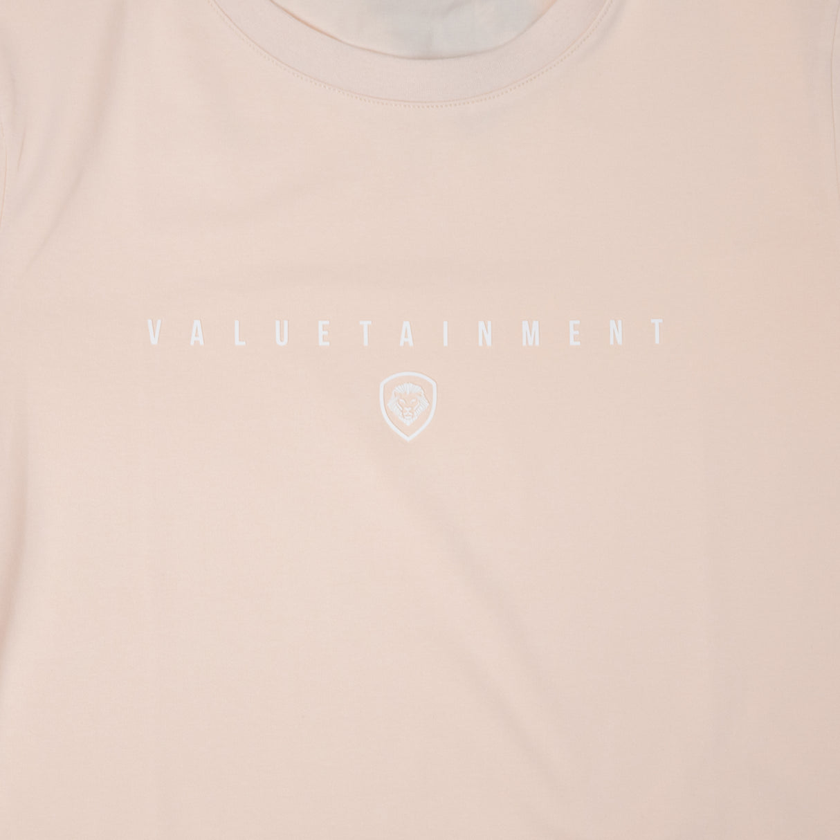 Valuetainment Premium Curved Hem Ivory Short Sleeve T-Shirt