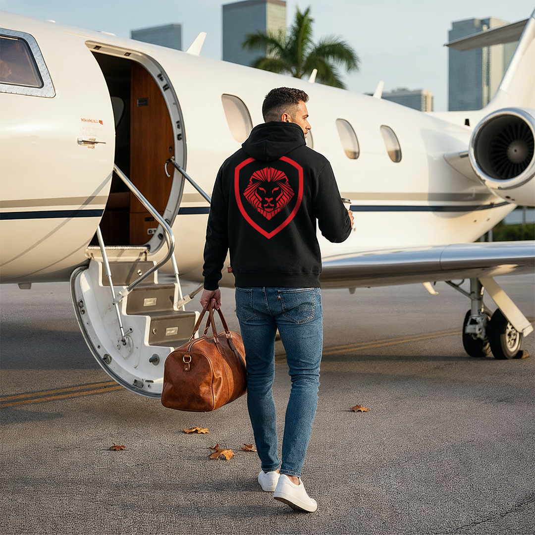 Men's Future Looks Bright Red Lion Shield Premium Pullover Hoodie