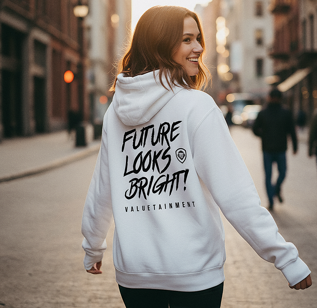 Future Looks Bright Pullover Hoodie - White
