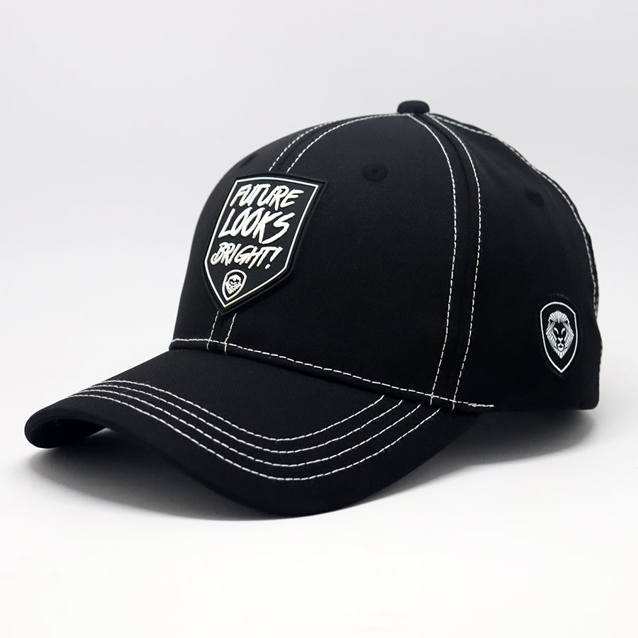 Future Looks Bright Shield Contrast Stitch Black Snapback Hat