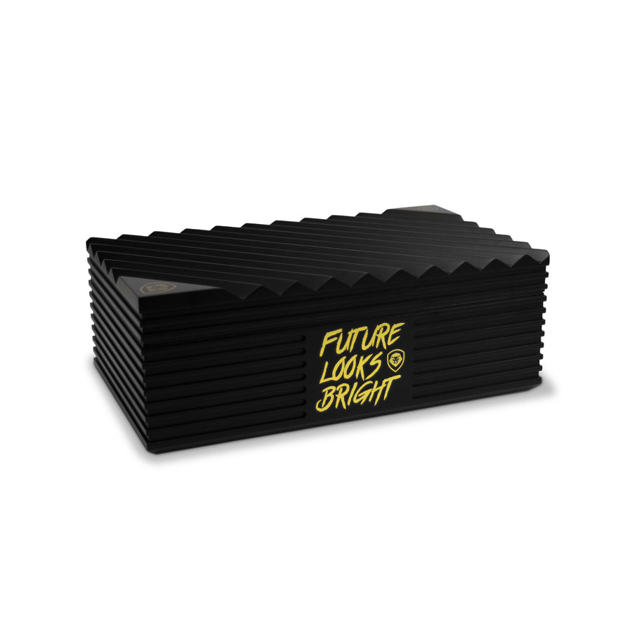 Future Looks Bright Black and Gold Premium Cigar Humidor
