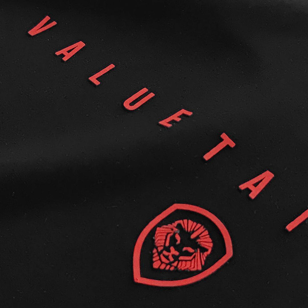 Valuetainment Black and Red Lion Shield Pullover Performance Hoodie