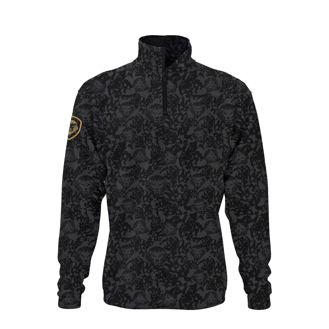 Lion Shield Charcoal Grey Performance Long Sleeves 1/4 Zip
