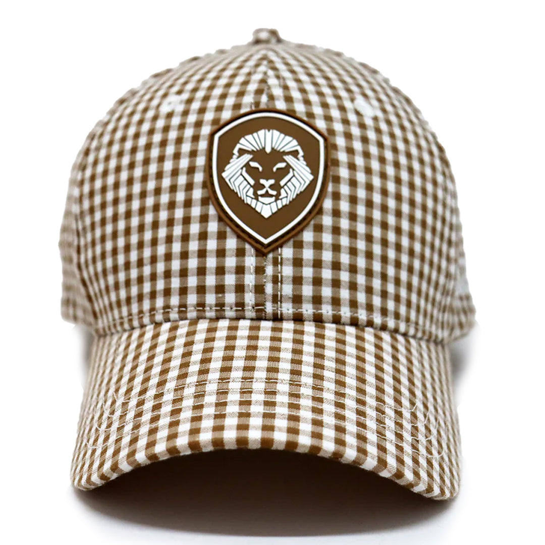VT Shield Future Looks Bright Brown Gingham Check Snapback Hat