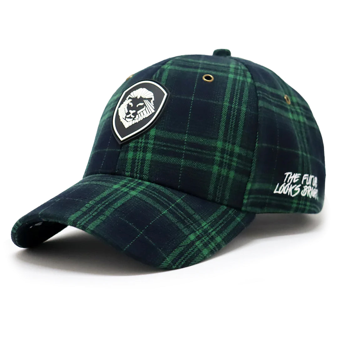 VT Shield logo Green Tartan Plaid Future Looks Bright Snapback Hat