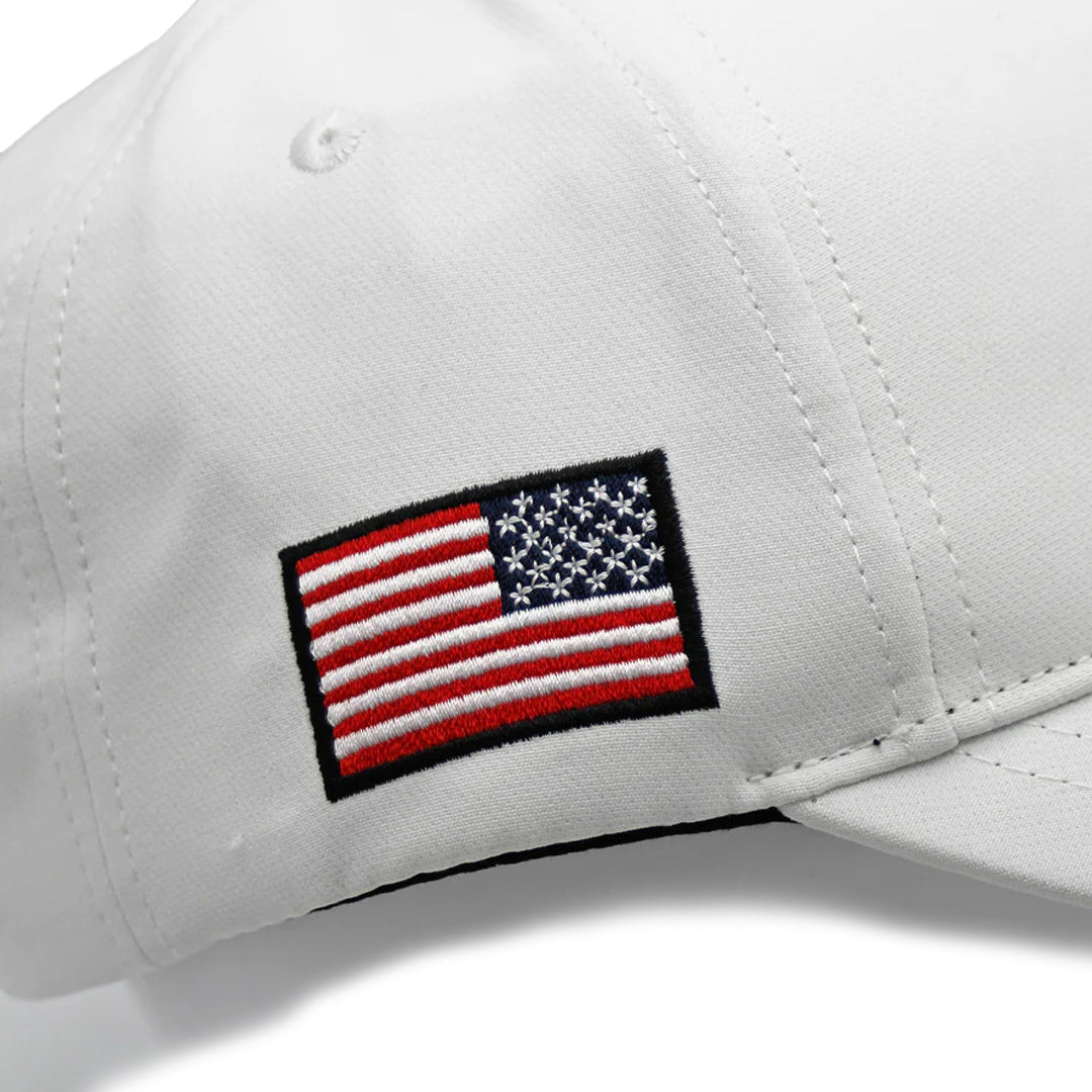 USA Retro Future Looks Bright White Snapback Hat