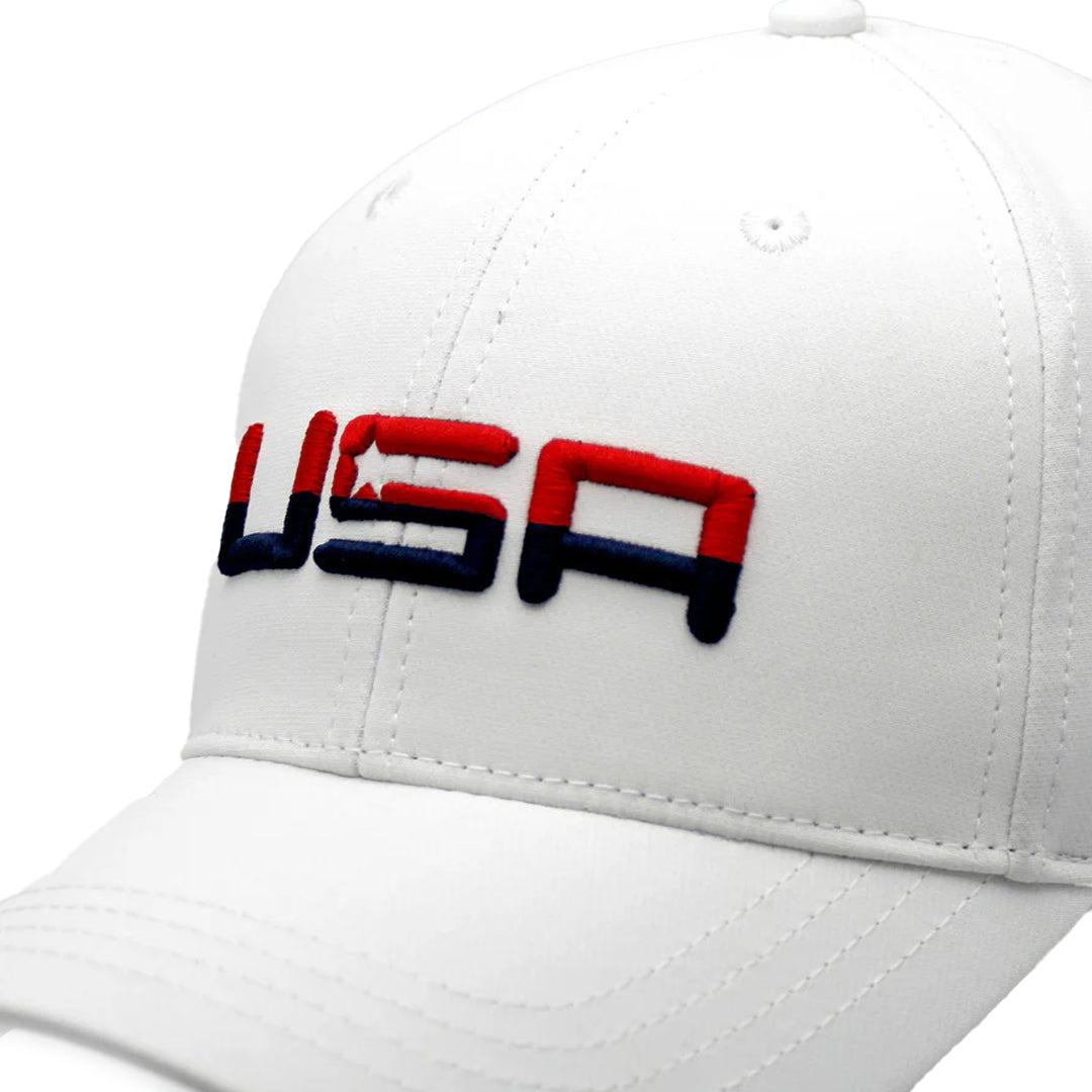 USA Retro Future Looks Bright White Snapback Hat