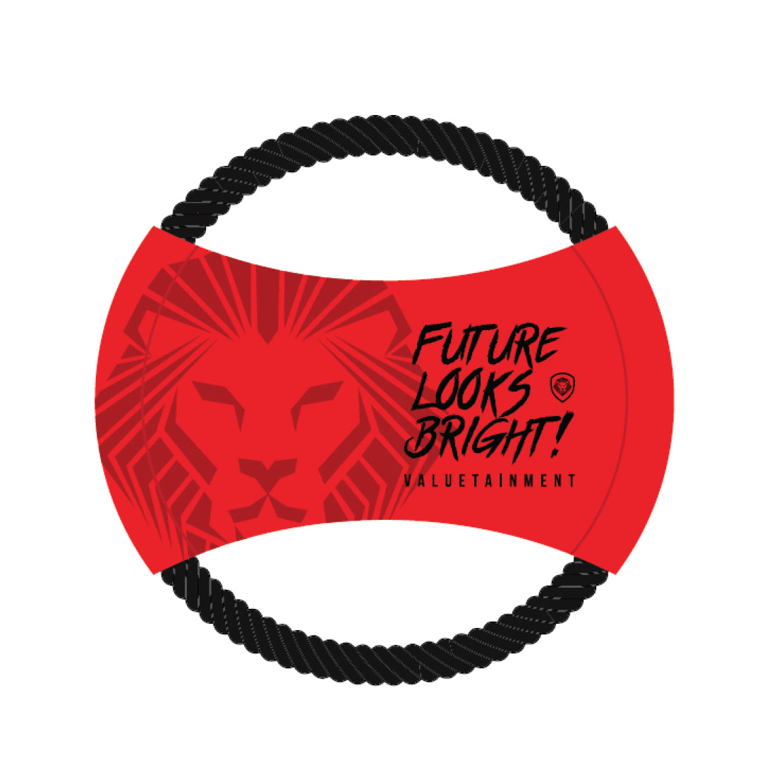 Future Looks Bright Large Black and Red Dog Rope Disc Toy