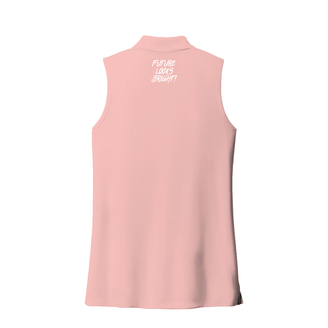 Women's Future Looks Bright Solid Blush Performance Sleeveless Polo
