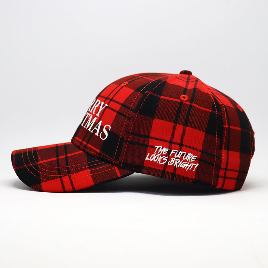Merry Christmas Red and Black Buffalo Plaid Snapback Hat