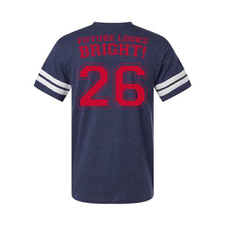 Men's Future Looks Bright 26 Navy Red Sports Short Sleeve Tee