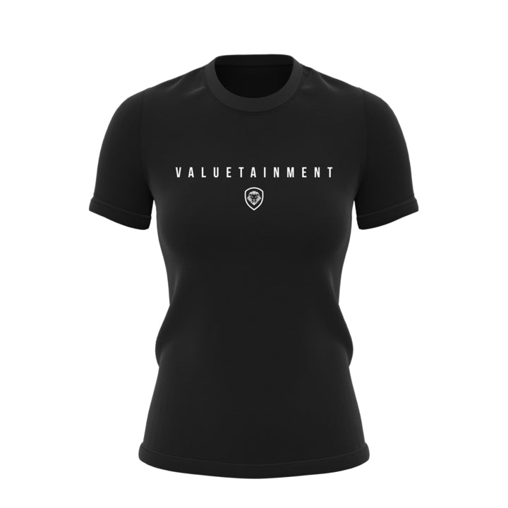 Women's Valuetainment Premium Black Short Sleeve T-Shirt