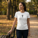 Women's Faith Over Fear VT White and Black Short Sleeve T-Shirt