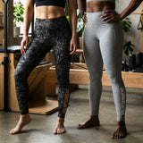 Women's Future Looks Bright Charcoal Grey Pattern Print Reversible Leggings