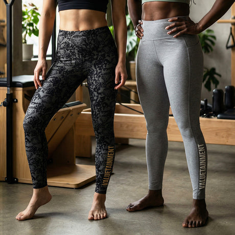 Women's Future Looks Bright Charcoal Grey Pattern Print Reversible Leggings