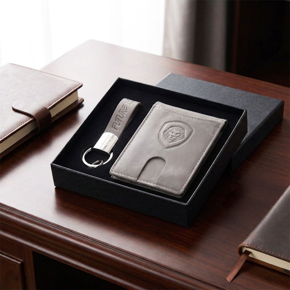 VT Gray Wallet & Keychain Set
