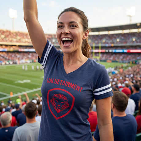 Women's Future Looks Bright 26 Navy Red Sports Short Sleeve Tee