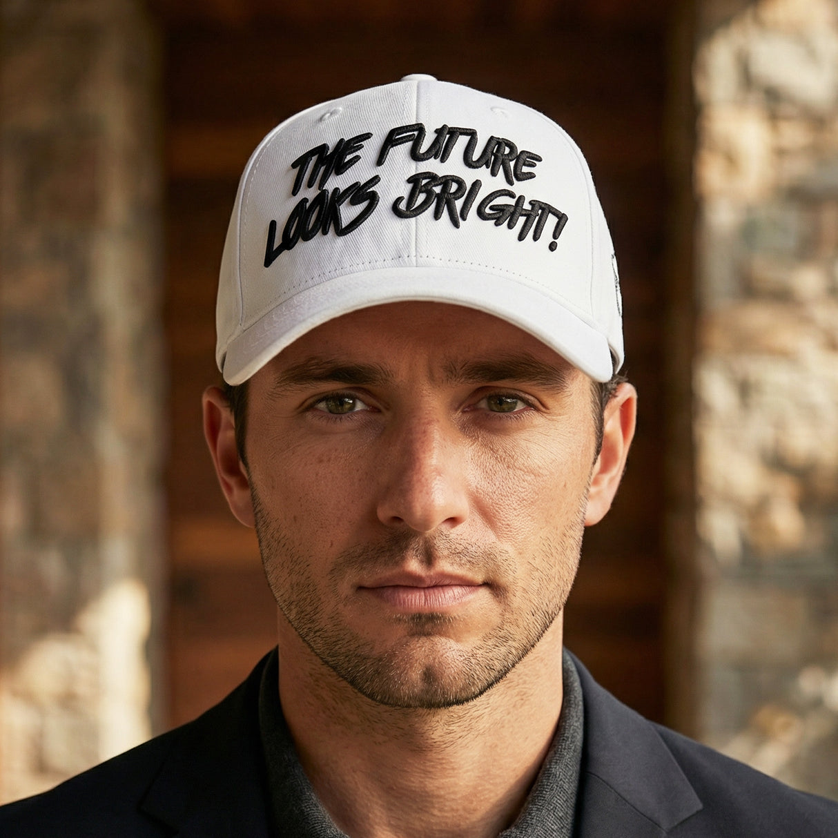 Future Looks Bright White & Black Snapback Hat