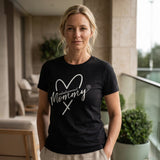 Women's Future Looks Bright Heart VT Mommy Black Short Sleeve T-Shirt