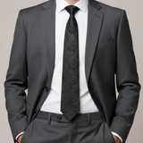 Valuetainment Soft Black Premium Tie and Pocket Square Set
