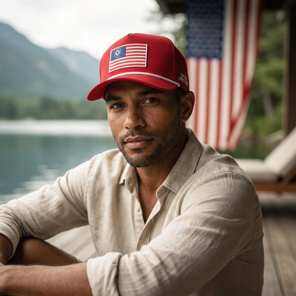 VT Flag Patch Red Future Looks Bright Performance Snapback Hat