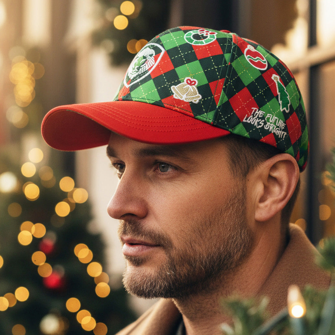 Future Looks Bright Christmas Argyle Lion Shield Snapback Hat