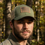 Valuetainment American Flag Army Green Mesh Snapback hat