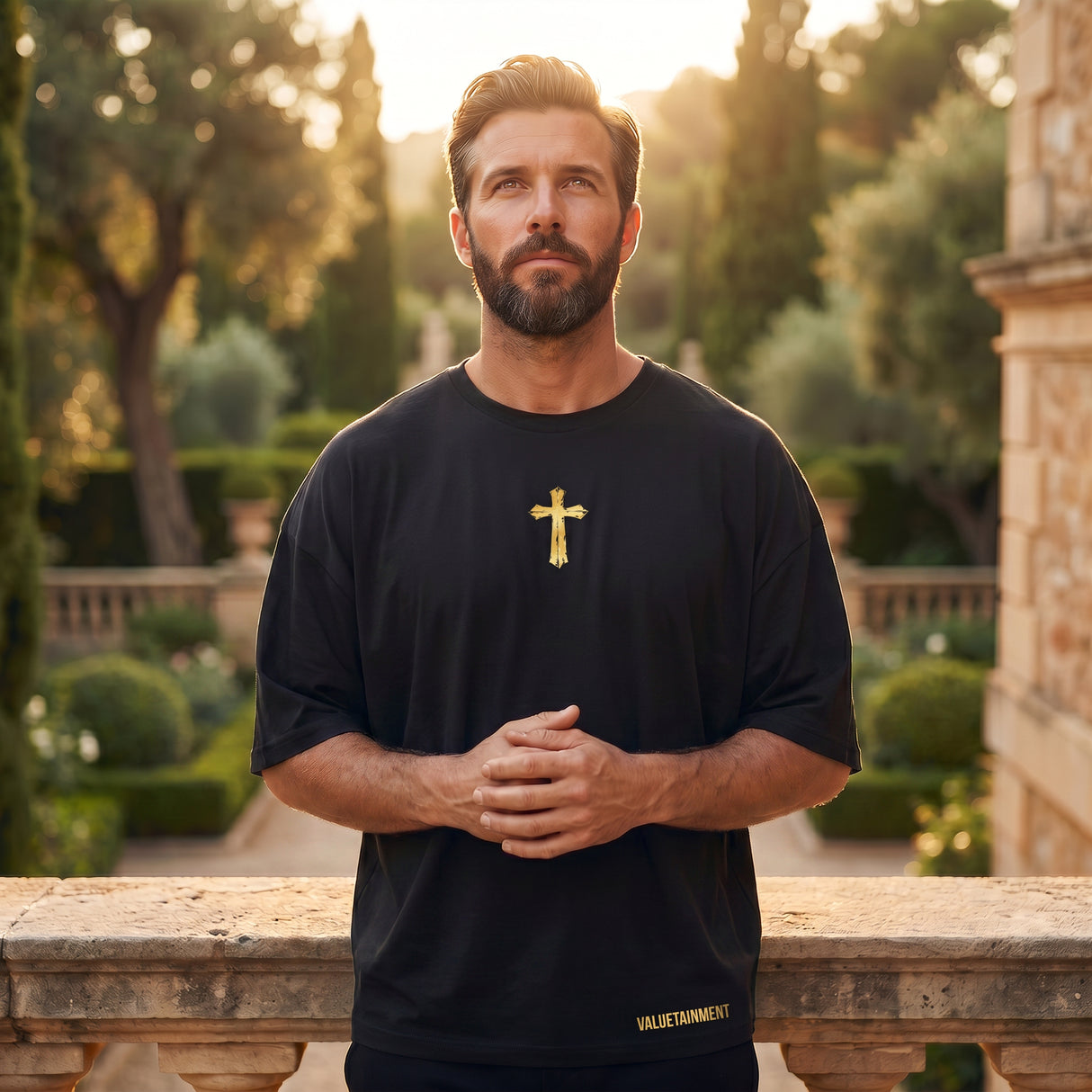 Faith over Fear Black and Gold Short Sleeve T-Shirt