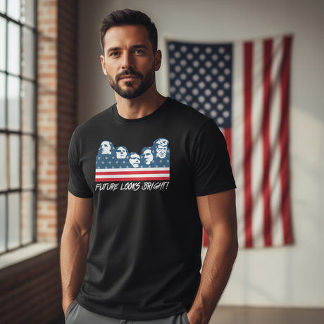 Future Looks Bright VT Mount Rushmore Black Short Sleeve T-Shirt