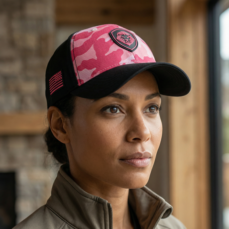 VT Shield Logo Future Looks Bright Red & Pink Camo Snapback Hat