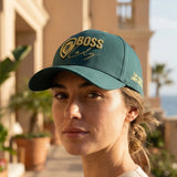 Future Looks Bright Boss Lady Hunter Green and Gold Snapback