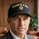 Business is War Gold and Black Snapback Hat