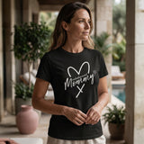 Women's Future Looks Bright Heart VT Mommy Black Short Sleeve T-Shirt