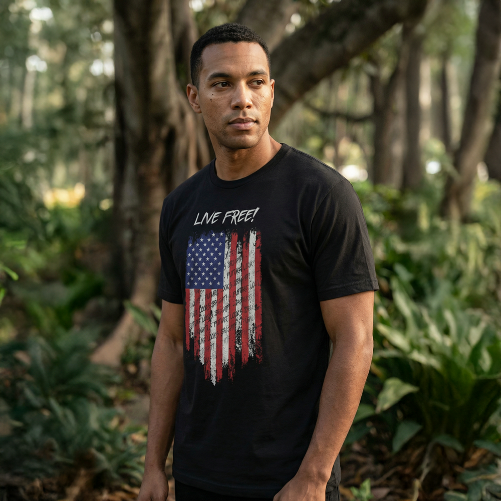 VT Live Free Flag Tee