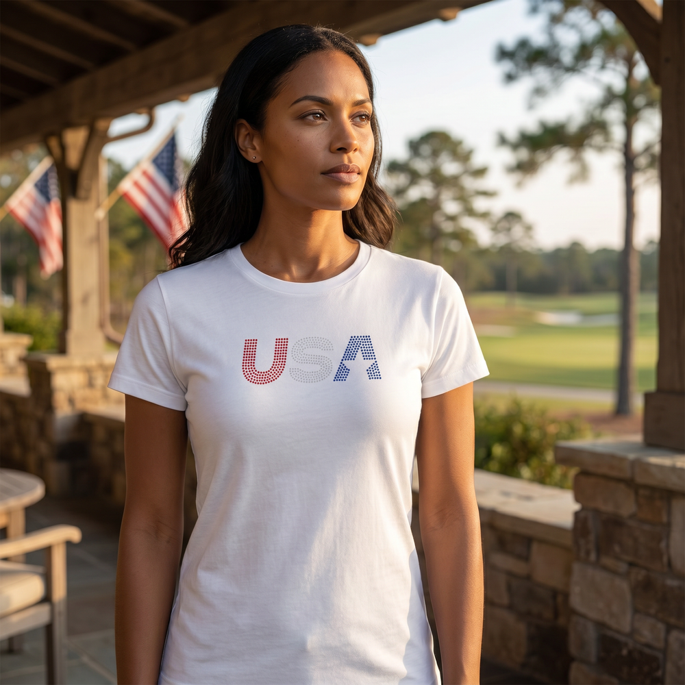 VT USA Rhinestones Tee