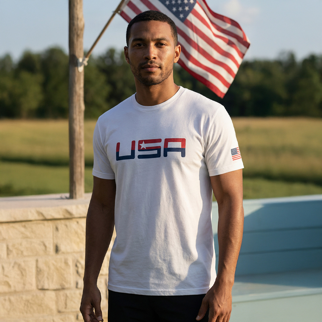 Team America Retro White Valuetainment Short Sleeve T-Shirt (Slim Fit)