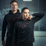 Valuetainment Black and Red Lion Shield Pullover Performance Hoodie