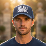 Here Am I Send Me Isaiah 6:8 Navy Snapback Hat