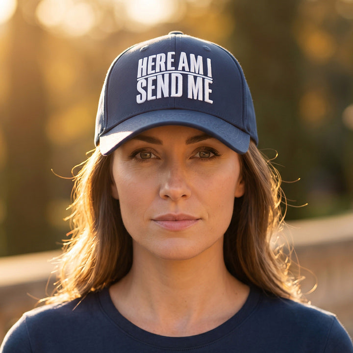 Here Am I Send Me Isaiah 6:8 Navy Snapback Hat