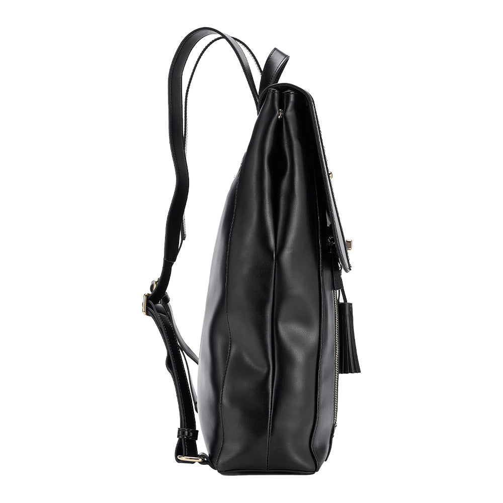 Women's Future Looks Bright Black Leather Premium Backpack