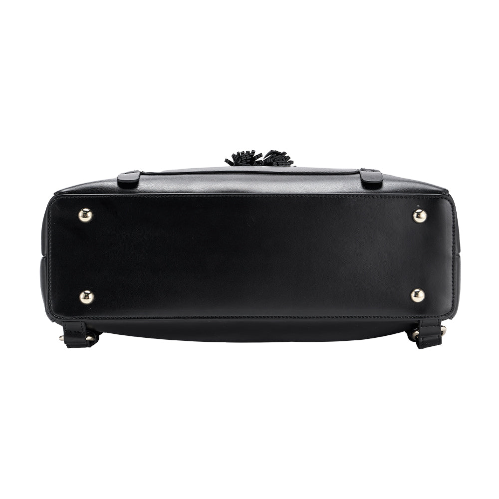 Women's Future Looks Bright Black Leather Premium Backpack